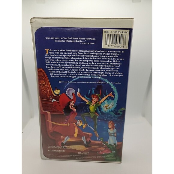 PETER PAN (VHS, 1990) Walt Disney’s Classic, Black Diamond Edition and Many more - Picture 3 of 11